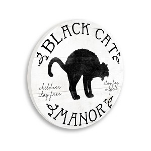Stupell Industries Black Cat Manor Sign Wall Plaque Art - 1 of 4