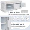 NicBex Storage Bench Modern Wooden Shoe Bench with Adjustable Shelves and Removable Linen Cushion for Mudroom, Entryway - 4 of 4