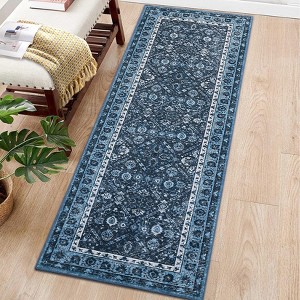 Washable Rug Vintage Rug Non Slip, Retro Oriental Carpet, Soft Non Shedding Thin Floor Covering - 1 of 4