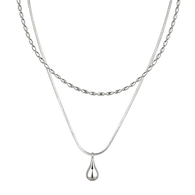 Copper - Toned Copper Teardrop - Shaped Modern Women's Necklace