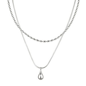 Copper - Toned Copper Teardrop - Shaped Modern Women's Necklace - 1 of 4