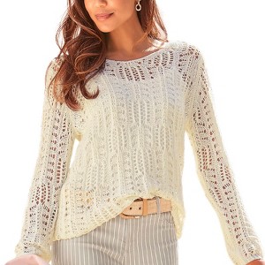 Women's Open Knit Sweater - LASCANA - 1 of 4