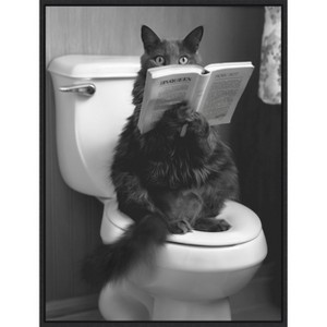 Amanti Art The Sin Queen Throne Room Cat by Niky Rahner Framed Canvas Wall Art - 1 of 4