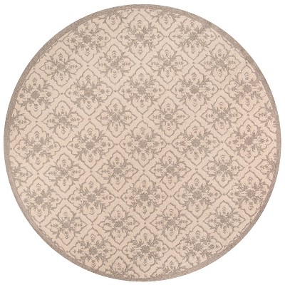 9' Round Veranda Rug Taupe - Momeni