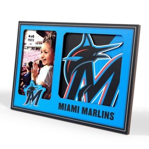 MLB Miami Marlins 4"x6" 3D Logo Series Picture Frame: MDF, Tabletop/Wall Display - 1 of 4