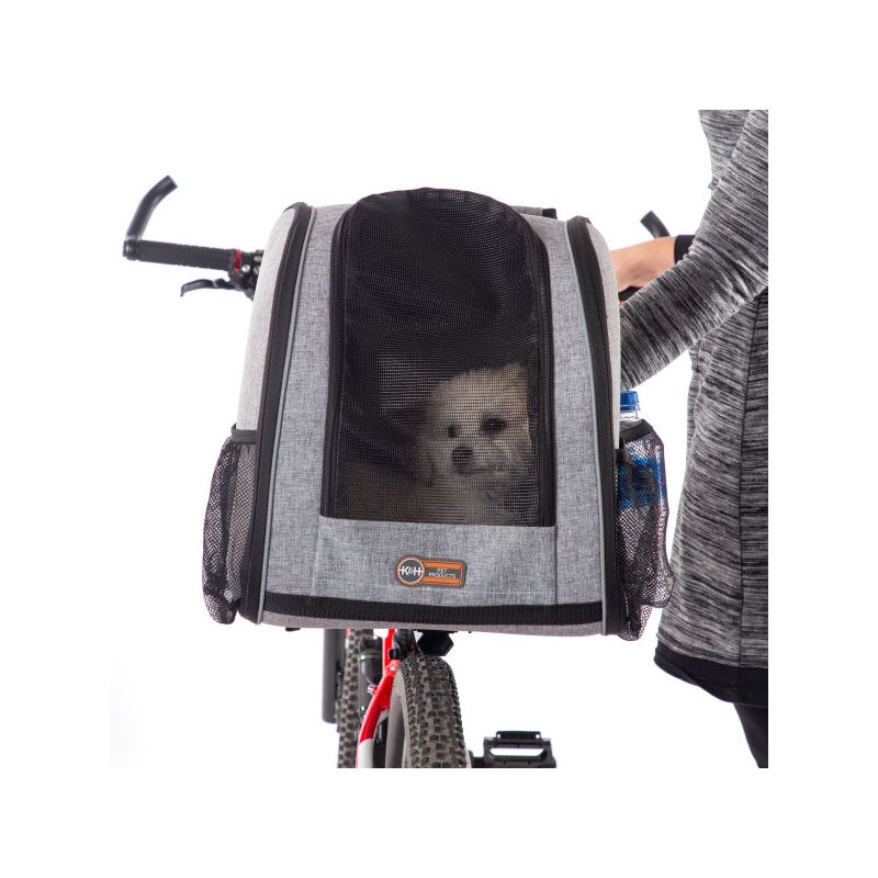 K&H Pet Products Travel Bike Backpack for Pets Gray 9.5 X 14 X 15.75 Inches, 5 of 7