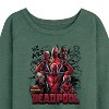 Women's - Marvel - We Are Deadpool Doodles Lightweight French Terry Wide Neck Long Sleeve Shirt - 2 of 4
