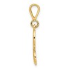 Black Bow Jewelry 14k Yellow Gold, Maci Collection, LG Filigree Script Initial H Pendant - 2 of 4