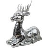 Northlight Mirrored and Glittered Sitting Deer Christmas Figure - 14.25" - Silver - 3 of 4