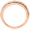 Pompeii3 1/4ct Diamond Curved Wedding Guard Band 14K Rose Gold - 2 of 4