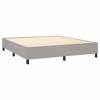 vidaXL King Size Box Spring Bed Frame in Light Gray - Fabric, Plywood, and Engineered Wood Construction Mattress Compatibility - 76"x79.9" - 3 of 4