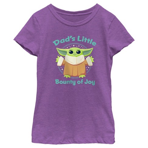 Girl\'s Star Wars: Dad\'s Little Joy The Target Grogu Of : Mandalorian T-shirt Bounty