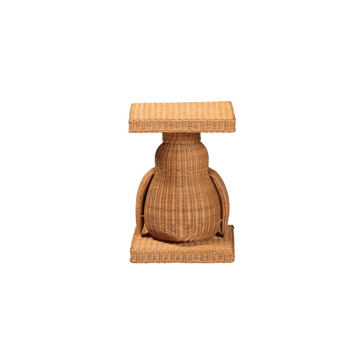 bali & pari,Pembroke Penguin Rattan End Table, Handwoven Sculptural Accent Table - thumbnail 4