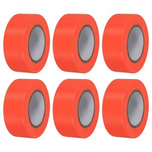 Unique Bargains PVC Non-Adhesive Flagging Tape for Tree Survey Boundaries 6 Pcs - 1 of 4