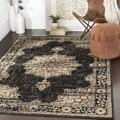 Hauteloom Lostwithiel Black Medallion Rug