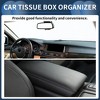 Unique Bargains Car Tissue Holder with Anti-slip Mat and Number Plate PU 9.25"x5.12"x1.77" 1 Pc - 3 of 4