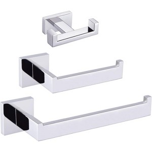 Mixxidea Double Towel Hook Bundle with Toilet Paper Holder, Towel Holder (Polished Chrome) - 1 of 4