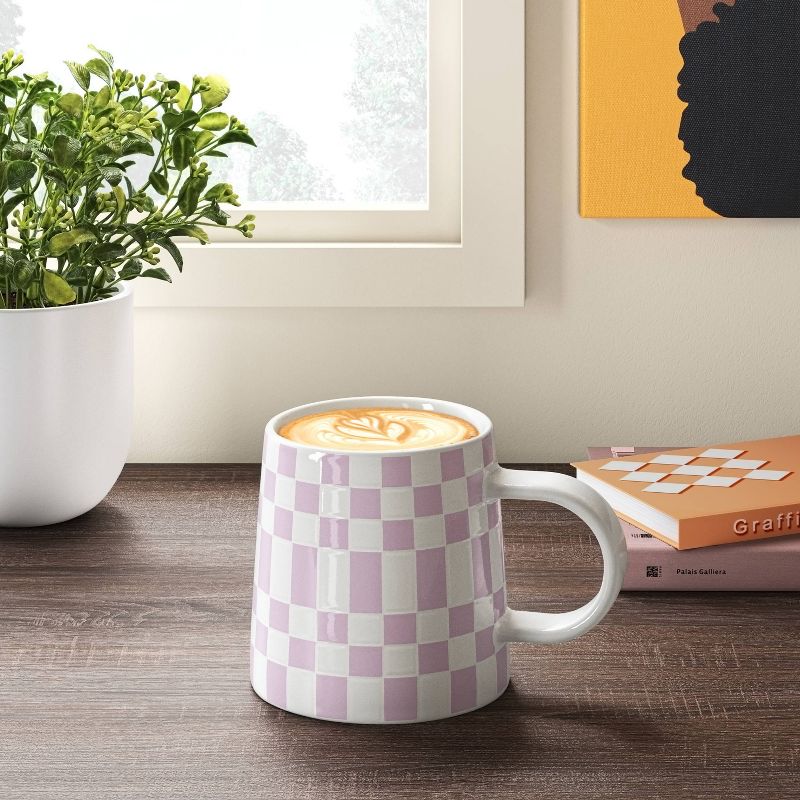 16oz Stoneware Checkerboard Mug - Room Essentials™, 2 of 4