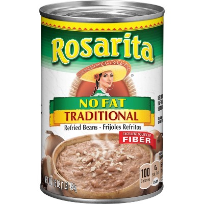 Rosarita Traditional No Fat Refried Beans - 16oz