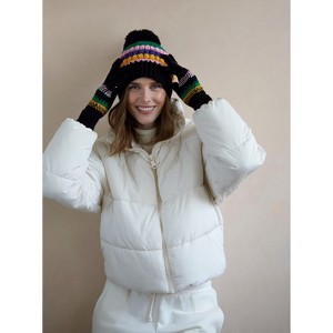 Shiraleah Vargas Multicolored Stripe Knit Beanie with Pom - 1 of 4