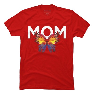 Men's Design By Humans Mother's Day Rainbow Butterfly Mom By MeowShop T-Shirt