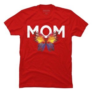 Men's Design By Humans Mother's Day Rainbow Butterfly Mom By MeowShop T-Shirt - 1 of 2