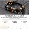 Triple Protection Bracelet, Genuine Tigers Eye Black Obsidian and Hematite 8mm Beads Bracelet - 3 of 4