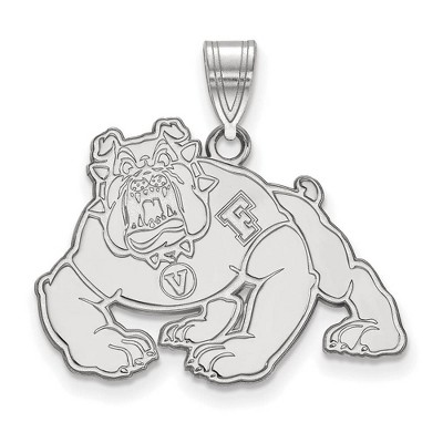 Black Bow Jewelry 10k White Gold California State Fresno Bulldogs NCAA Large Pendant