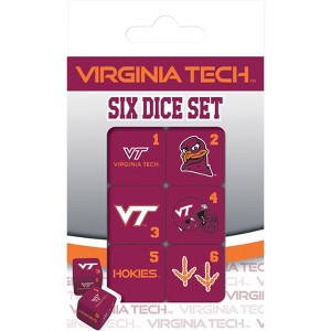 MasterPieces Officially Licensed NCAA Virginia Tech Hokies - 6 Piece D6 Gaming Dice Set Ages 6 and Up - 1 of 3