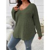 Womens Plus Size V Neck Long Sleeve Shirt Fall Fashion Tops Tunic Dressy Casual Sweater Clothes Cute Trendy Work Outfits 2025 - 3 of 4