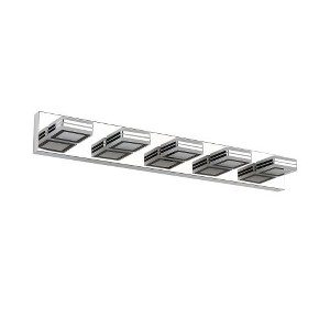 Dolonm Modern Chrome LED Vanity Light, Square Acrylic Lampshades Wall Mount Fixture for Bathroom, Mirror Lighting - 1 of 4