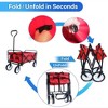 CAVINAS Heavy Duty Folding Wagon for Camping,Shopping Cart with All-Terrain Wheels,Utility Cart for Camping Shopping - 4 of 4