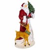 Roman 18.0 Inch Woodland Santa With Deer And Cardinal Figurine Christmas Snow Woods Deer Santa Figurines - 4 of 4