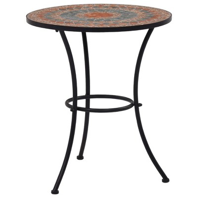 vidaXL Table Orange and Grey Ceramic top and Powder-coated iron frame