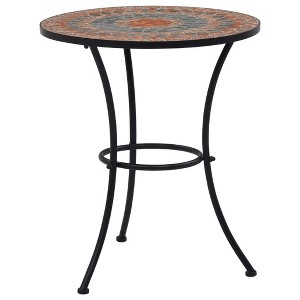 vidaXL Table Orange and Grey Ceramic top and Powder-coated iron frame - 1 of 4