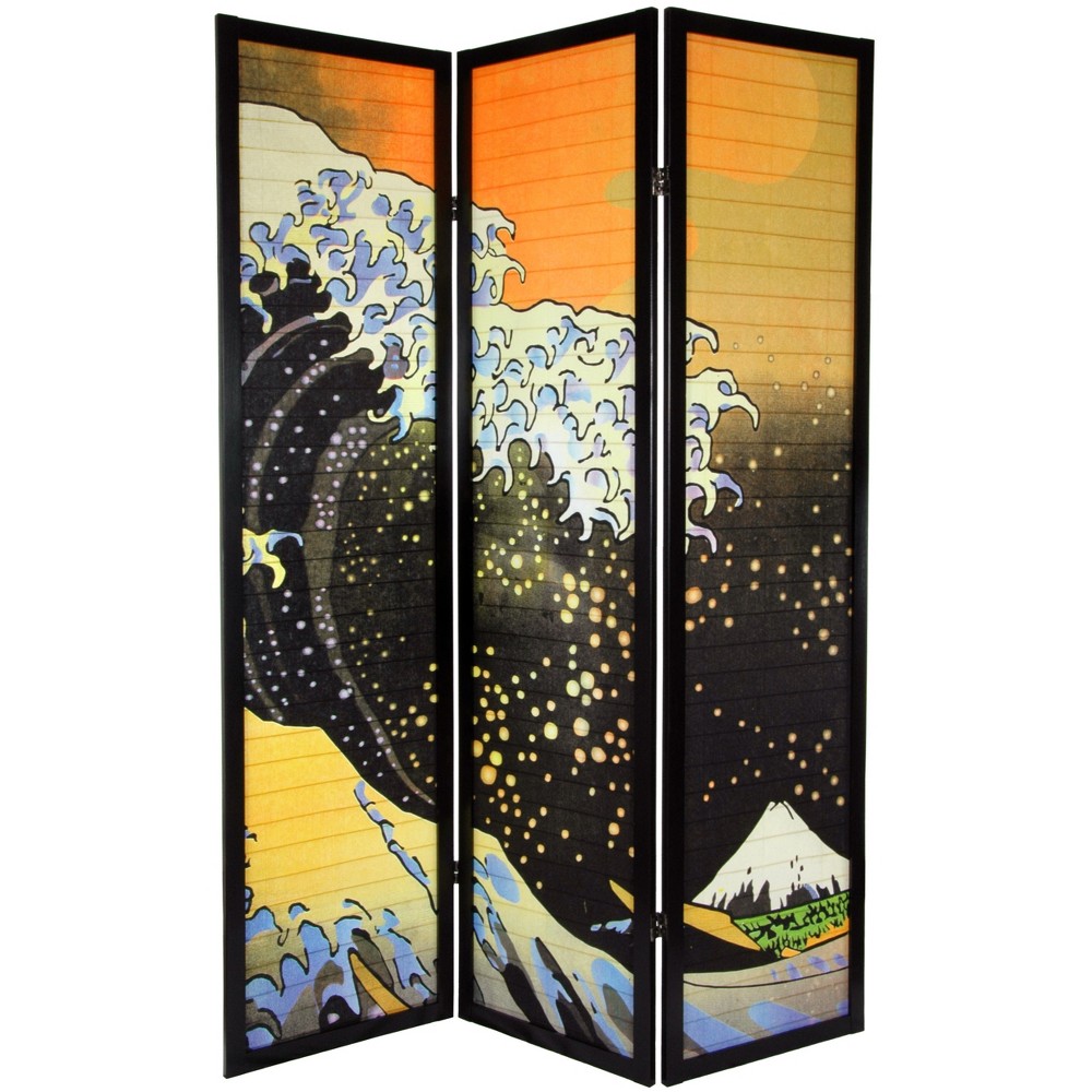 Oriental Furniture 6 Tall Japanese Wave Shoji Screen 3 - 