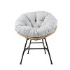 GDFStudio Doreen Outdoor Wicker Shell Chair with Cushions (Set of 2) - 4 of 4