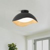 Dewdrop Nordic Minimalist Lighting Ceiling Light Curved Shade Modern LED Fixture Black Wood Grain ETL For Bedroom - 3 of 4
