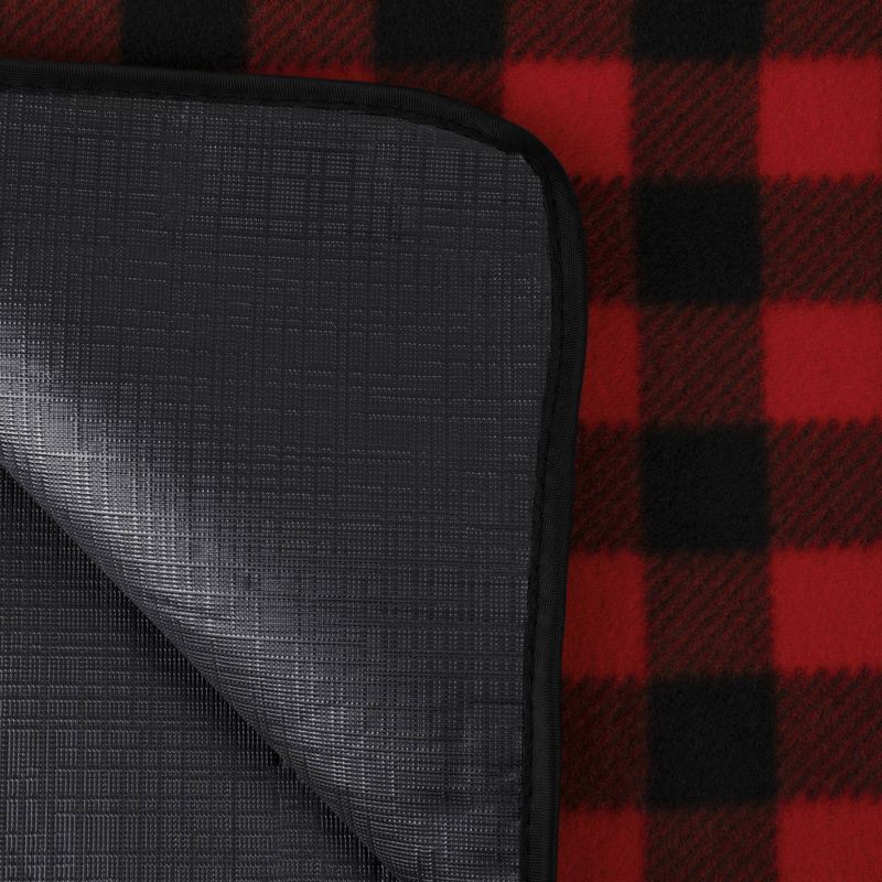 Picnic Time Blanket Tote XL Outdoor Picnic Blanket - Red/Black Buffalo Check, 4 of 9