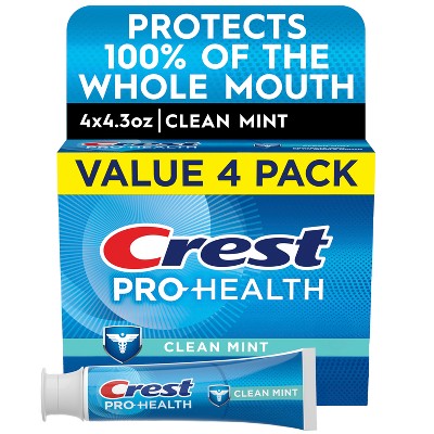 Crest Pro-Health Clean Mint Tarter Control Whitening Toothpaste - 4.3oz/4pk