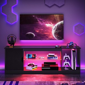 Bestier Modern TV Stand for up to 65" TVs Gaming Entertainment Center with Adjustable Shelves for PS5 - 58 inches - 1 of 4