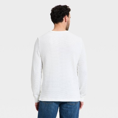 Мужские рубашки Goodfellow & Co Men's Vintage Long Sleeve Texture Crewneck Shirt - Goodfellow & Co™ Cream L — фото 2