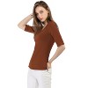 INSPIRE CHIC Women's Half Sleeves Scoop Neck Fitted Layering Soft T-Shirt - 4 of 4