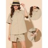 INSPIRE CHIC Women's 2 Pieces Outfits Short Sleeve Shirt Shorts Set Summer Lounge Tracksuits - 2 of 4