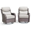 POCASSY Outdoor Swivel Rocker Patio Swivel Chairs Set, 6" Thick Cushions All Weather Wicker Swivel Glider Chairs with High Back for Porch - 3 of 4