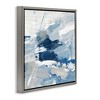Stupell Industries Abstract Brushed Blue Painting Floating Frame Canvas Art, Gray, 18" x 18" - 2 of 4