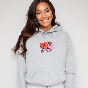 S.W.Smiley Be Mine Hearts Distressed - Women's Graphic Hoodie - 1 of 3