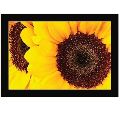 HomeRoots Sunflower Portrait Black Framed Print Wall Art