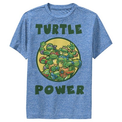 Boy's Teenage Mutant Ninja Turtles Turtle Power Circle Performance Tee -  Royal Blue Heather - Large