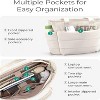 Attop Tote Bag for Women, Lightweight Puffy Tote Bag with Compartments Quilted Shoulder Bag Handbag for Travel White - 4 of 4